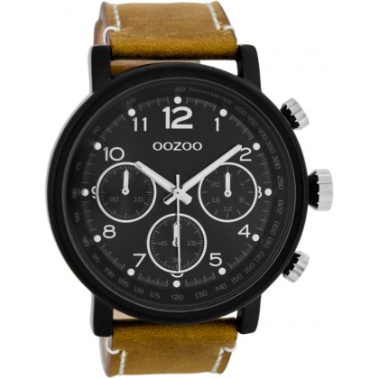 OOZOO Timepieces 51mm Camel Brown Leather Strap C7508